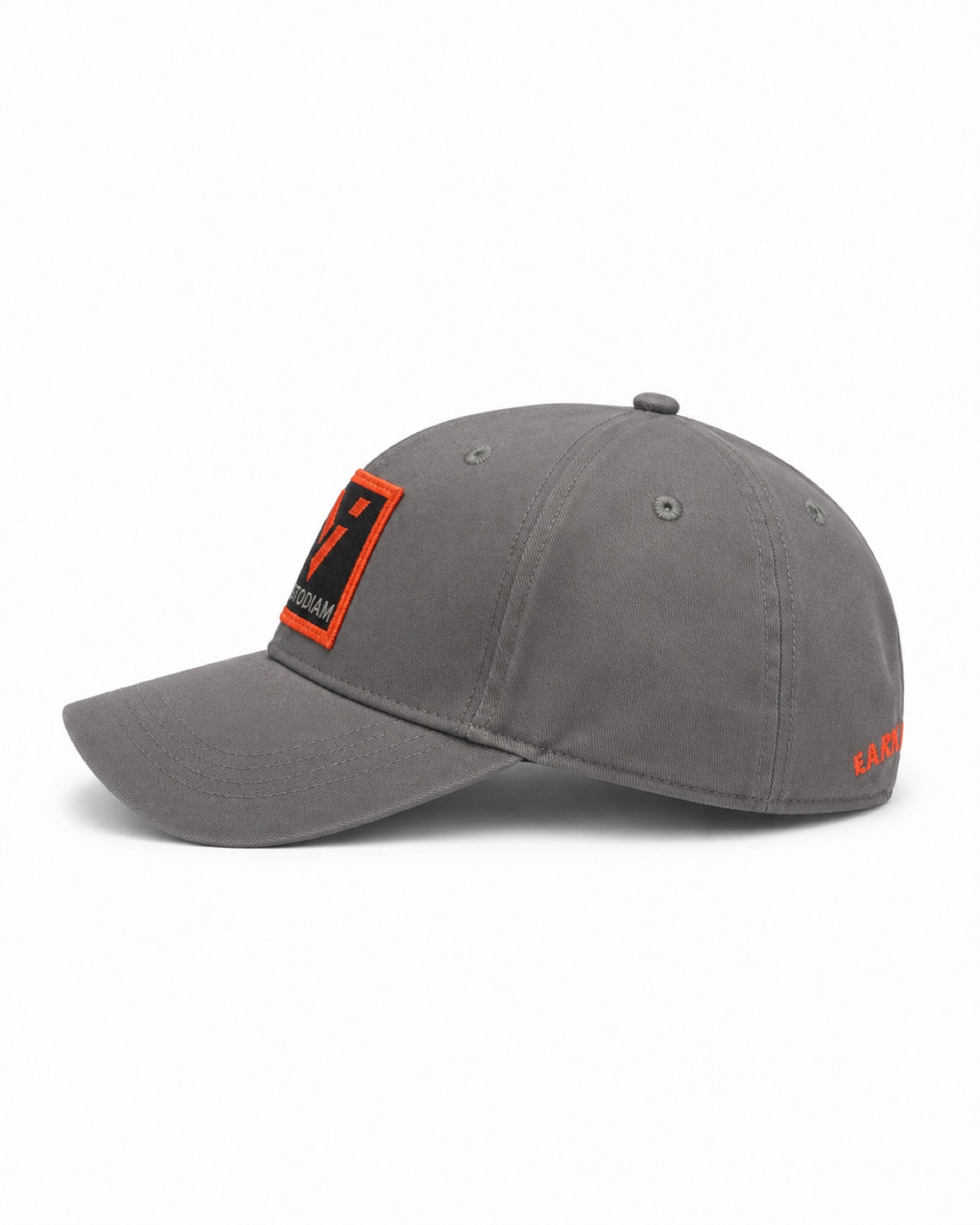 Gorra Gris / Naranja, vista lateral