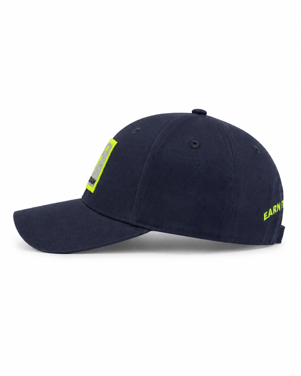 Gorra Navy / Neón, vista lateral